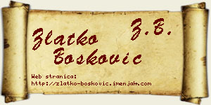Zlatko Bošković vizit kartica